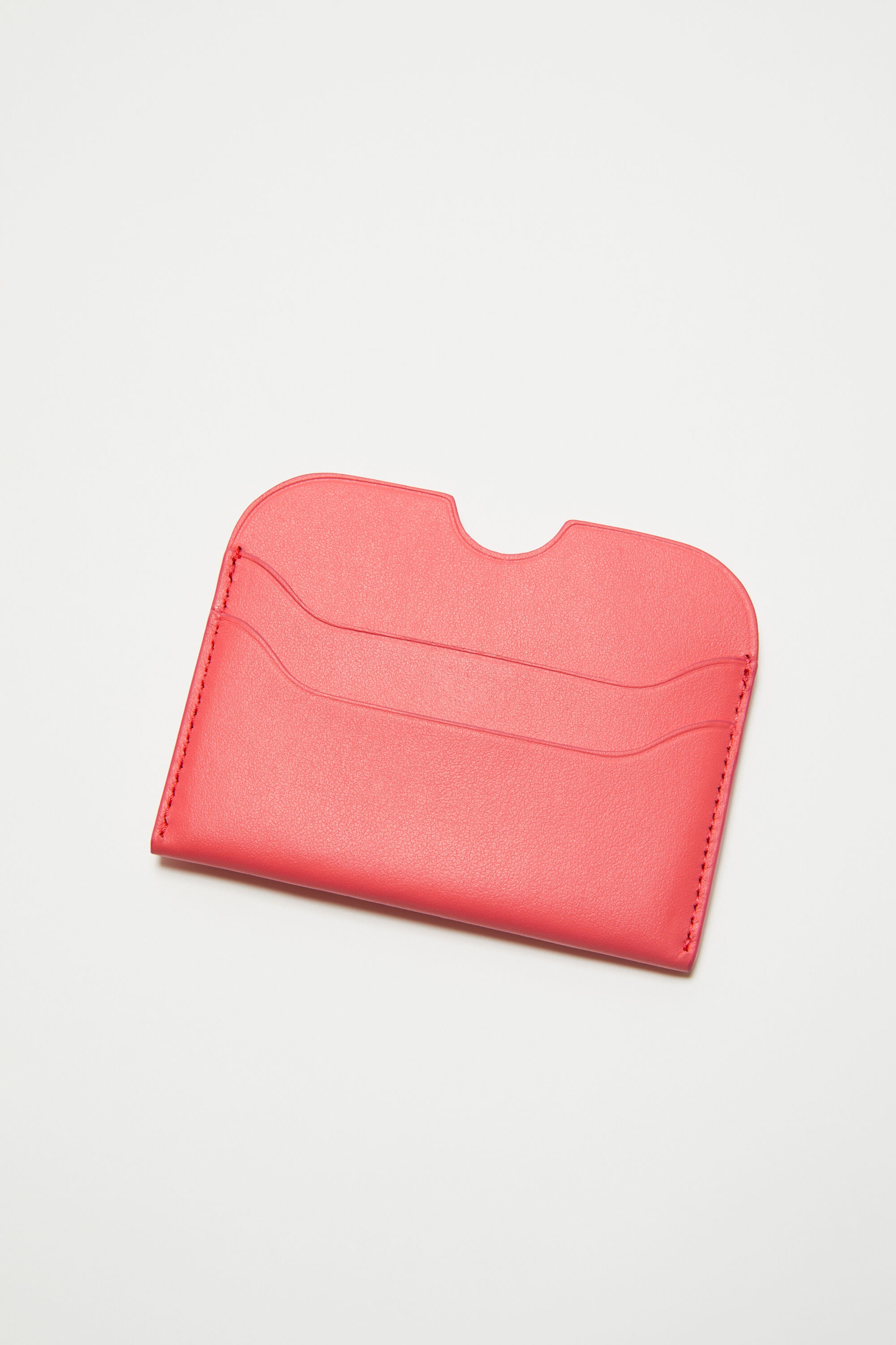Leather card holder - Electric pink - 4