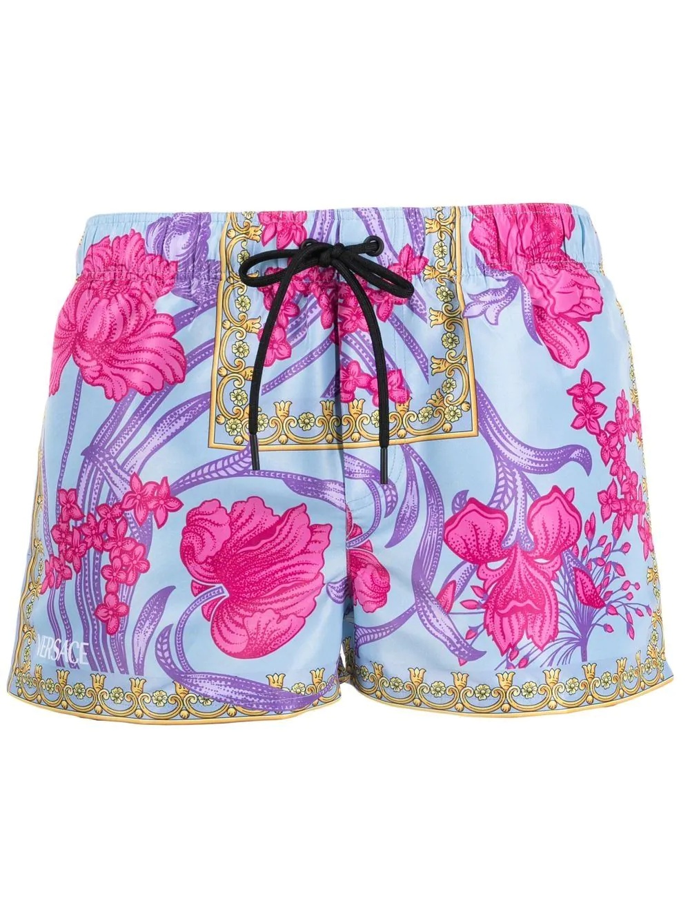 floral-print drawstring-waist swim shorts - 1