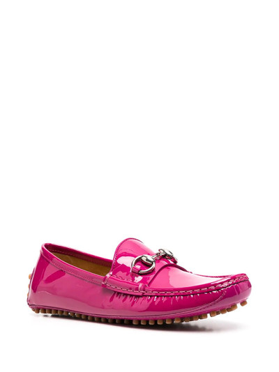 GUCCI glossy-finish horsebit loafers outlook