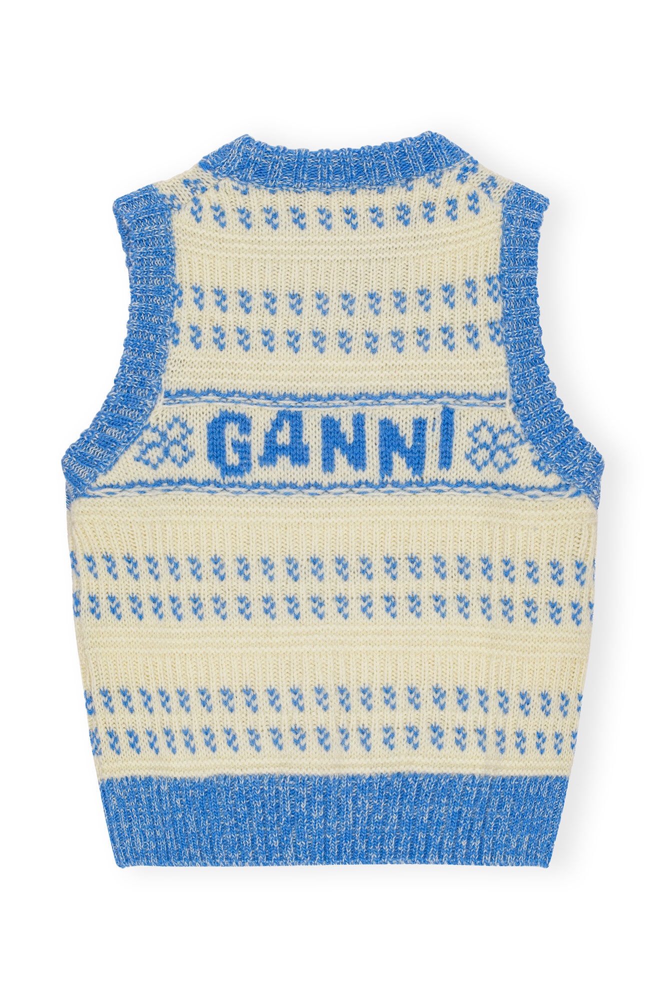BLUE GRAPHIC O-NECK VEST - 2