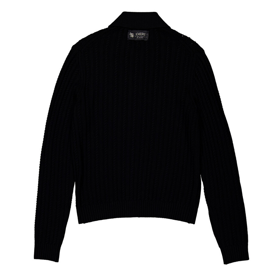 Amiri Men's Black Long Sleeve Polo Shirt - 7