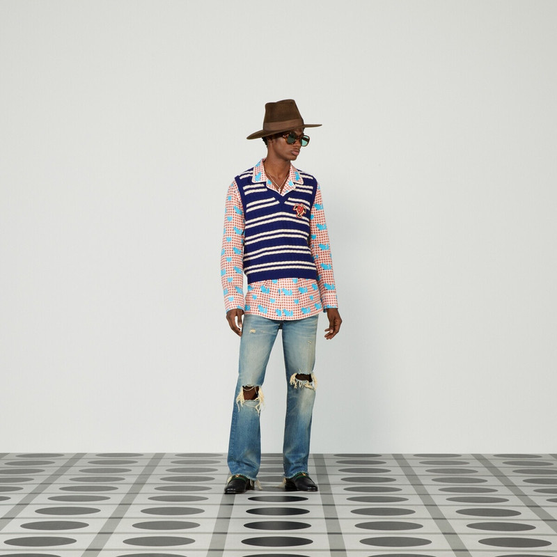 GUCCI Gucci HA HA HA striped wool vest outlook