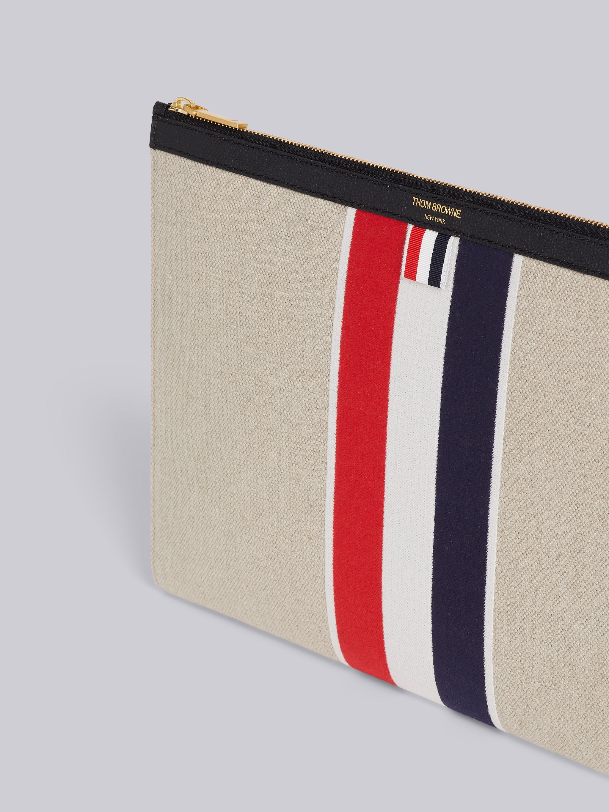 Natural Military Canvas Striped Gusset Folio - 3