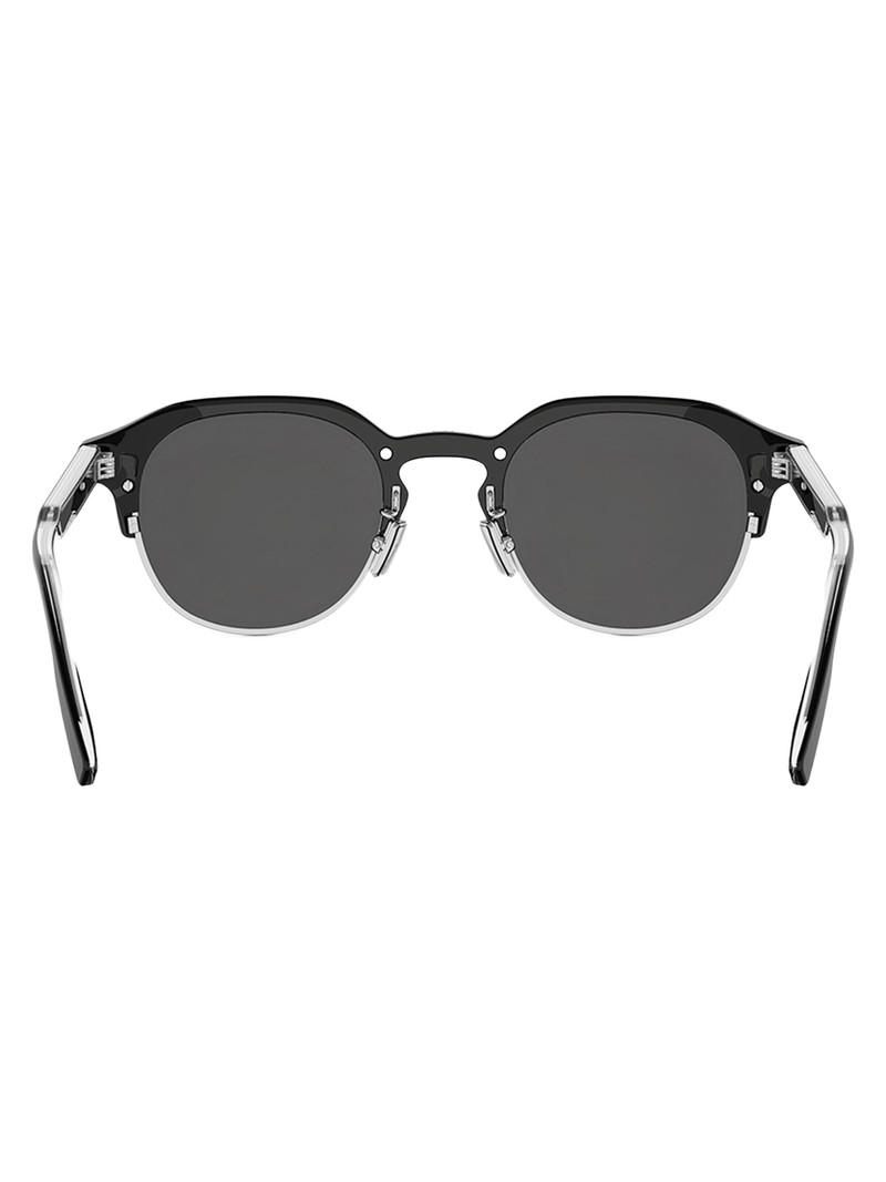 Men's DioRibbon R1I 49MM Round Sunglasses - Black Smoke 4