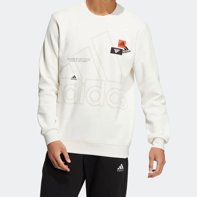 adidas Men's adidas Mh Bp3 Crew Logo Athleisure Casual Sports Round Neck Autumn White HP1432 outlook