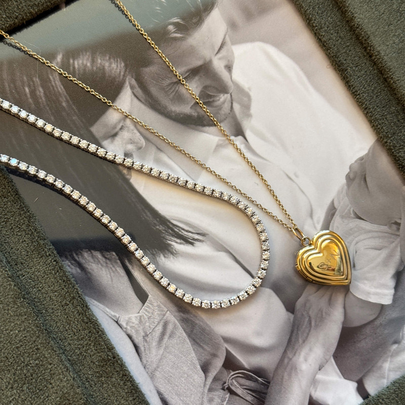 Unflippable Tennis Necklace in White Gold 23