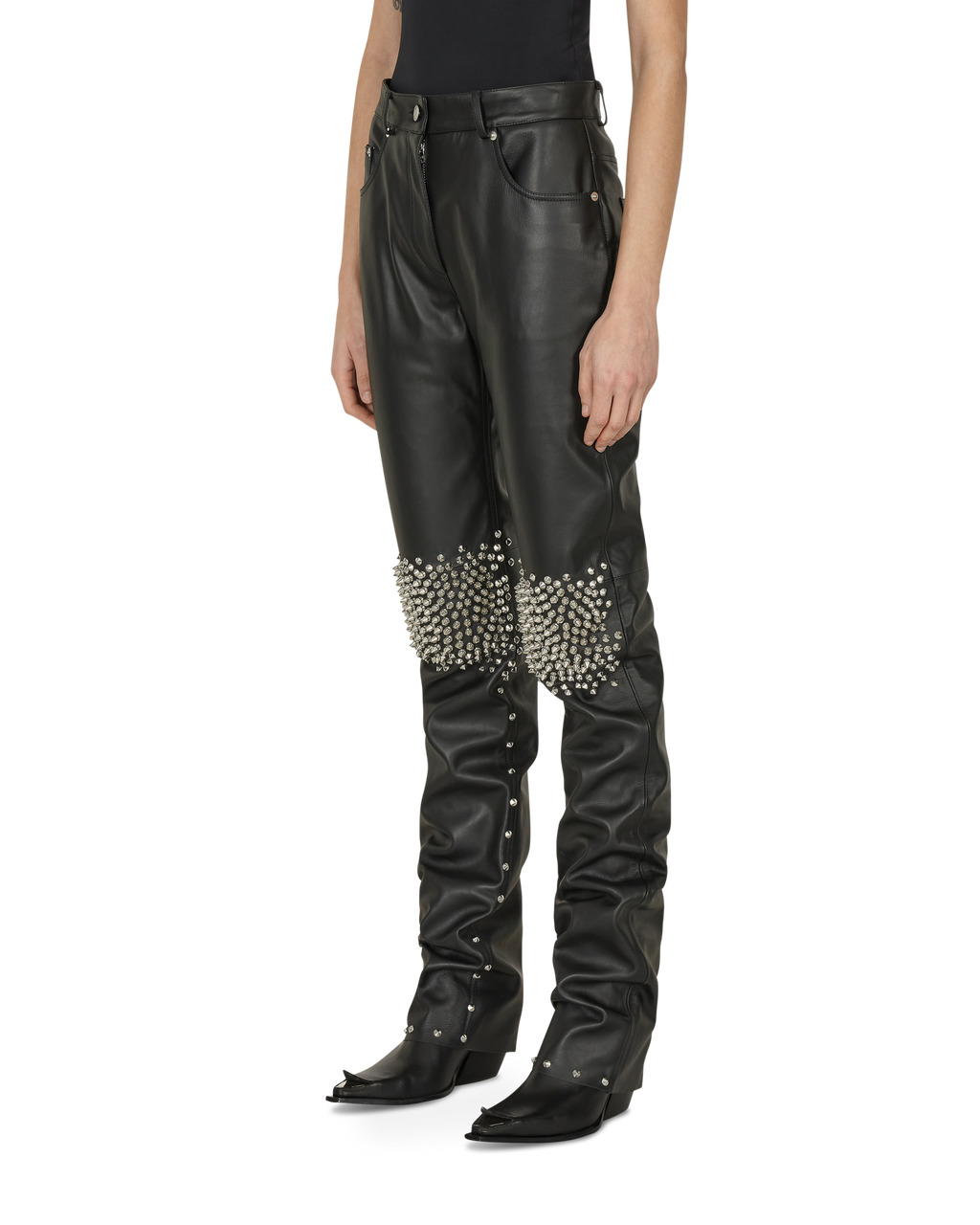 STUDDED LEATHER PANT - 3