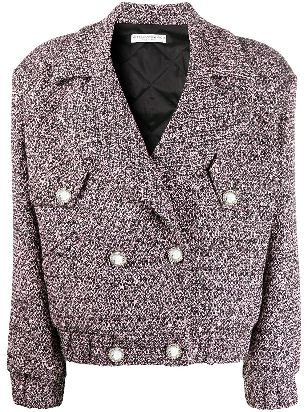 tweed biker jacket - 1