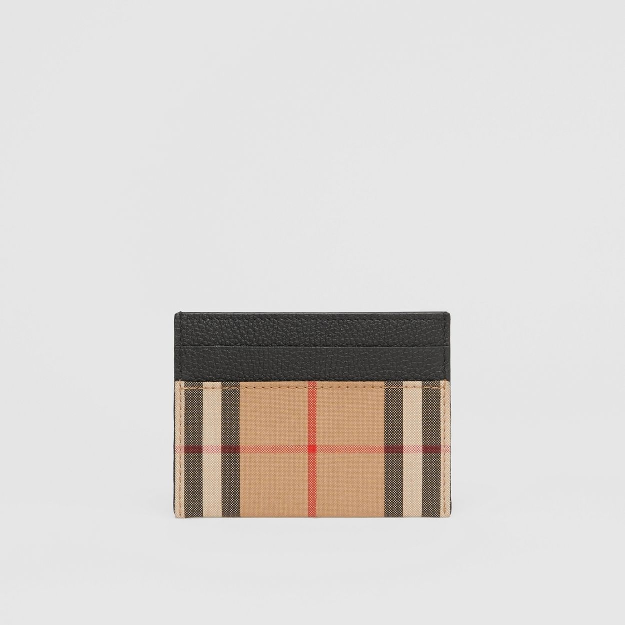 Vintage Check and Leather Card Case - 5