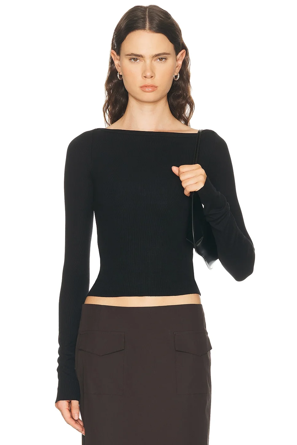 Long Sleeve Boatneck Top - 1