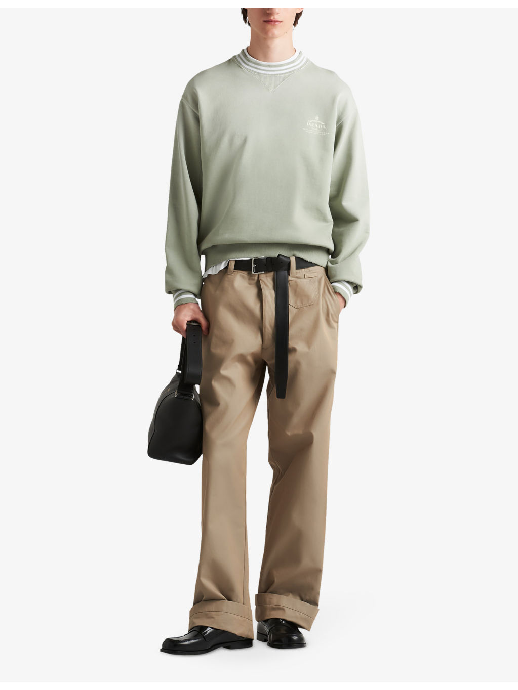 Logo-print contrast-stripe cotton sweatshirt - 2