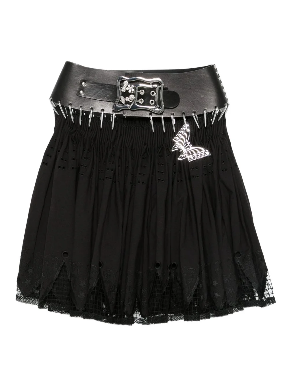 butterfly-appliqué carabiner skirt - 1
