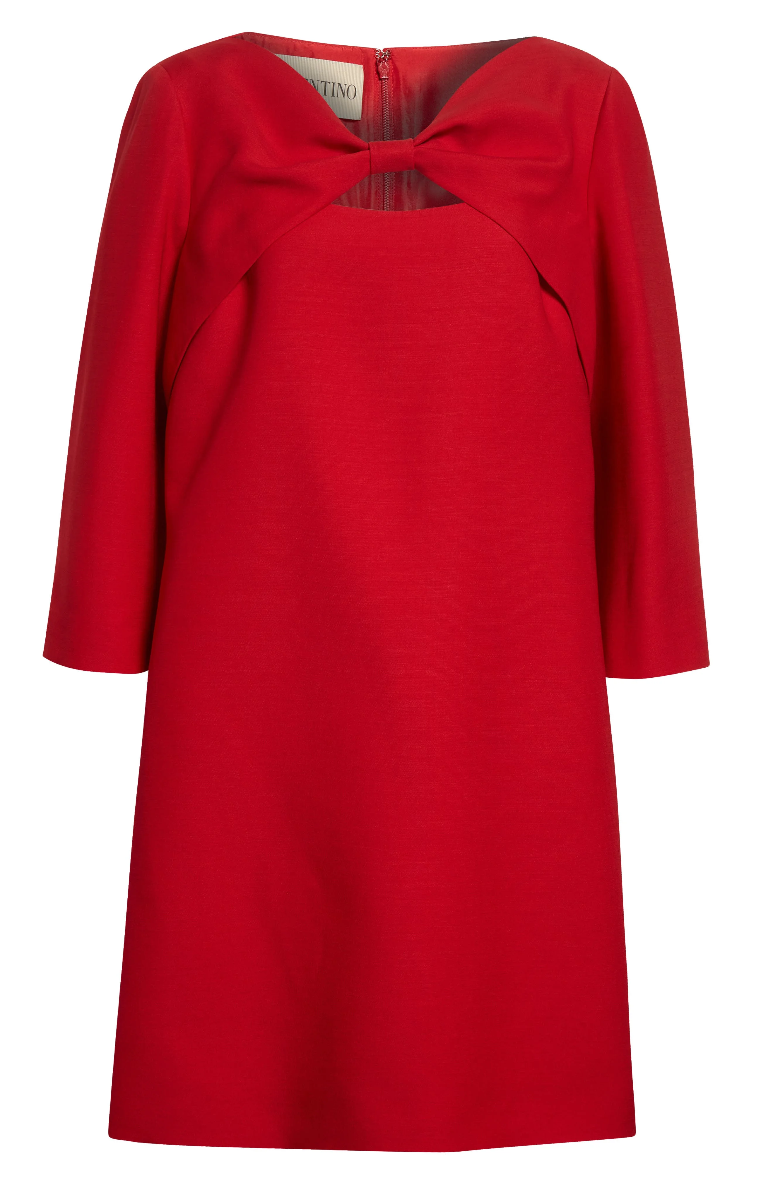 Valentino Bow Solid Crepe Couture Minidress in Pink at Nordstrom - 1