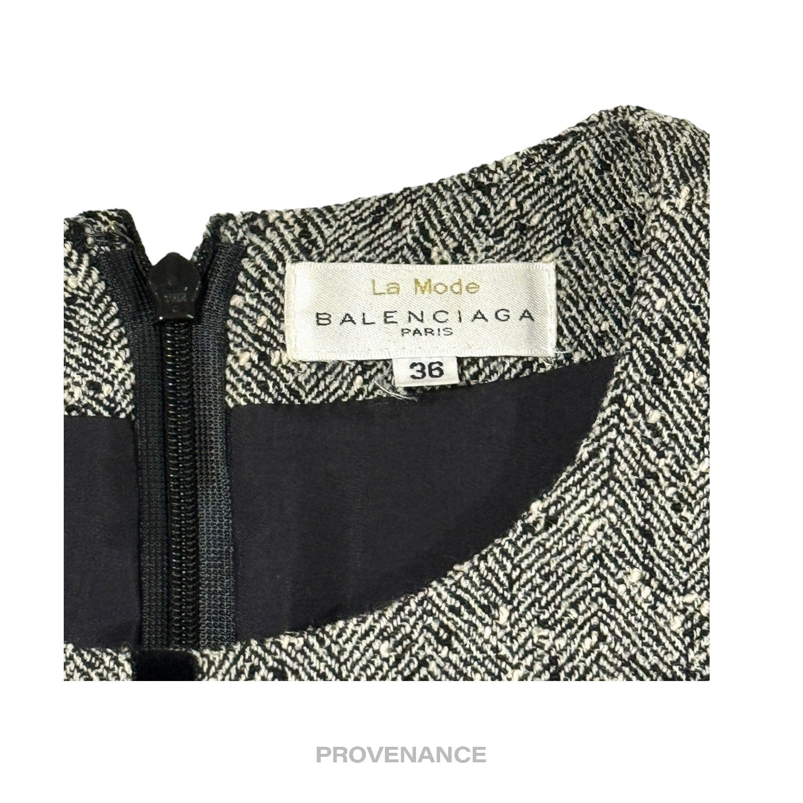 Balenciaga Docking Dress - Herringbone Bouclé Velour - 9