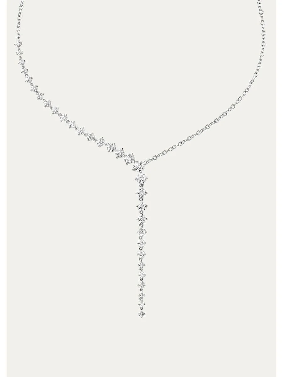 Aria Cascade Diamond Lariat Necklace - 1