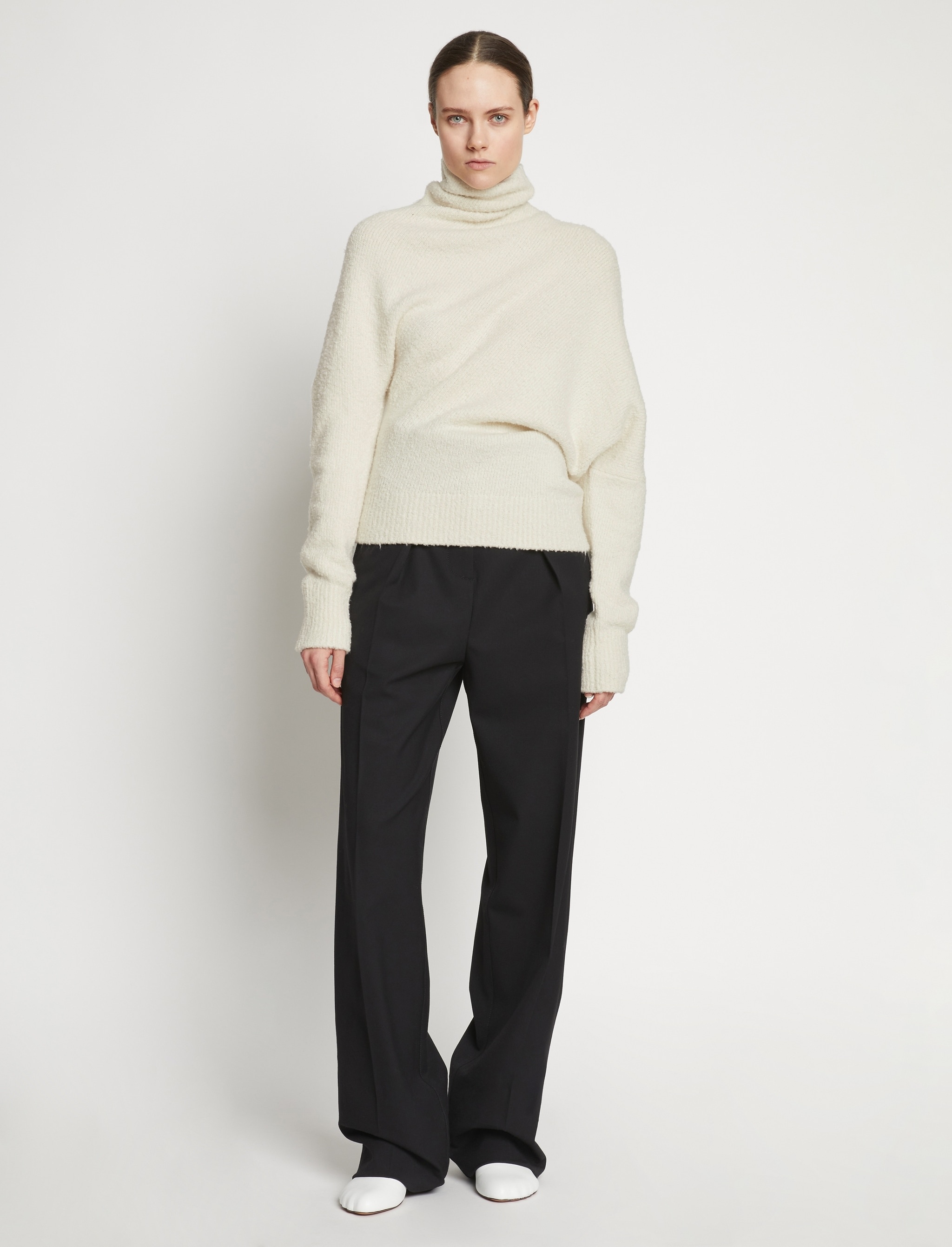 Fuzzy Boucle Twisted Sweater - 3