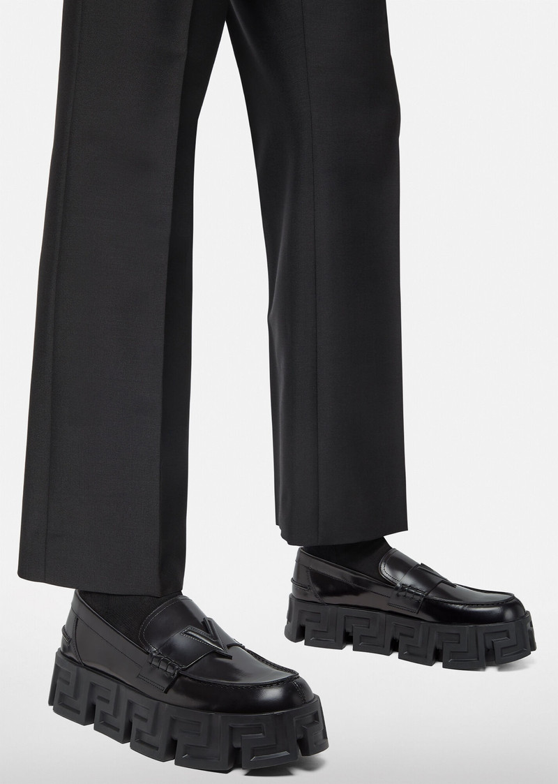 VERSACE Greca Labyrinth Leather Loafers outlook