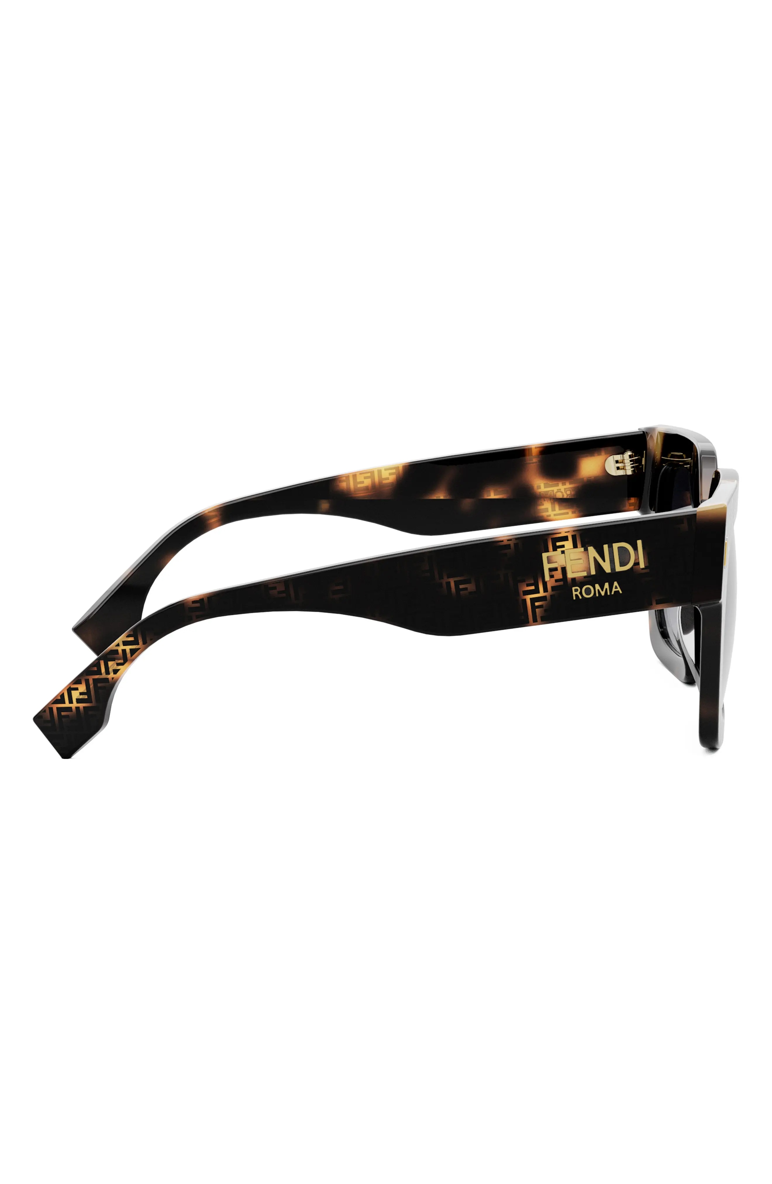 'Fendi Roma 50mm Square Sunglasses in Havana /Gradient Smoke - 5