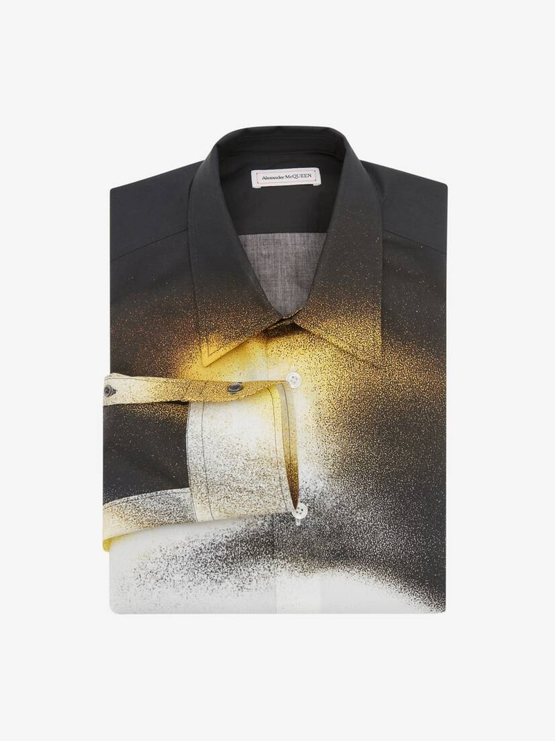 Men's Cotton Poplin Silhouette Shirt in Black/pop Yellow 5