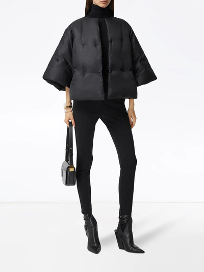 Burberry silk twill puffer cape outlook