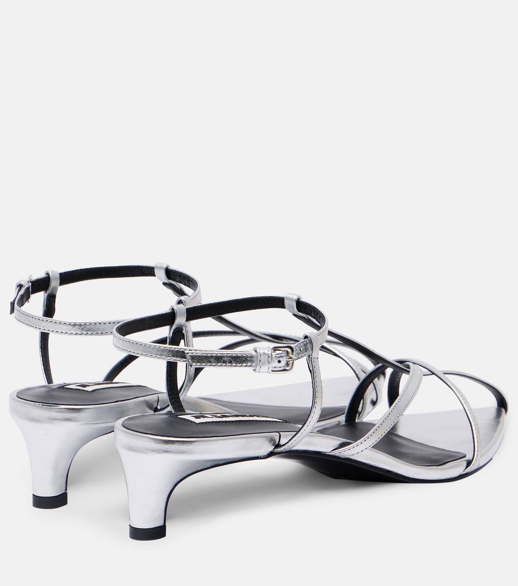 Metallic leather sandals - 2