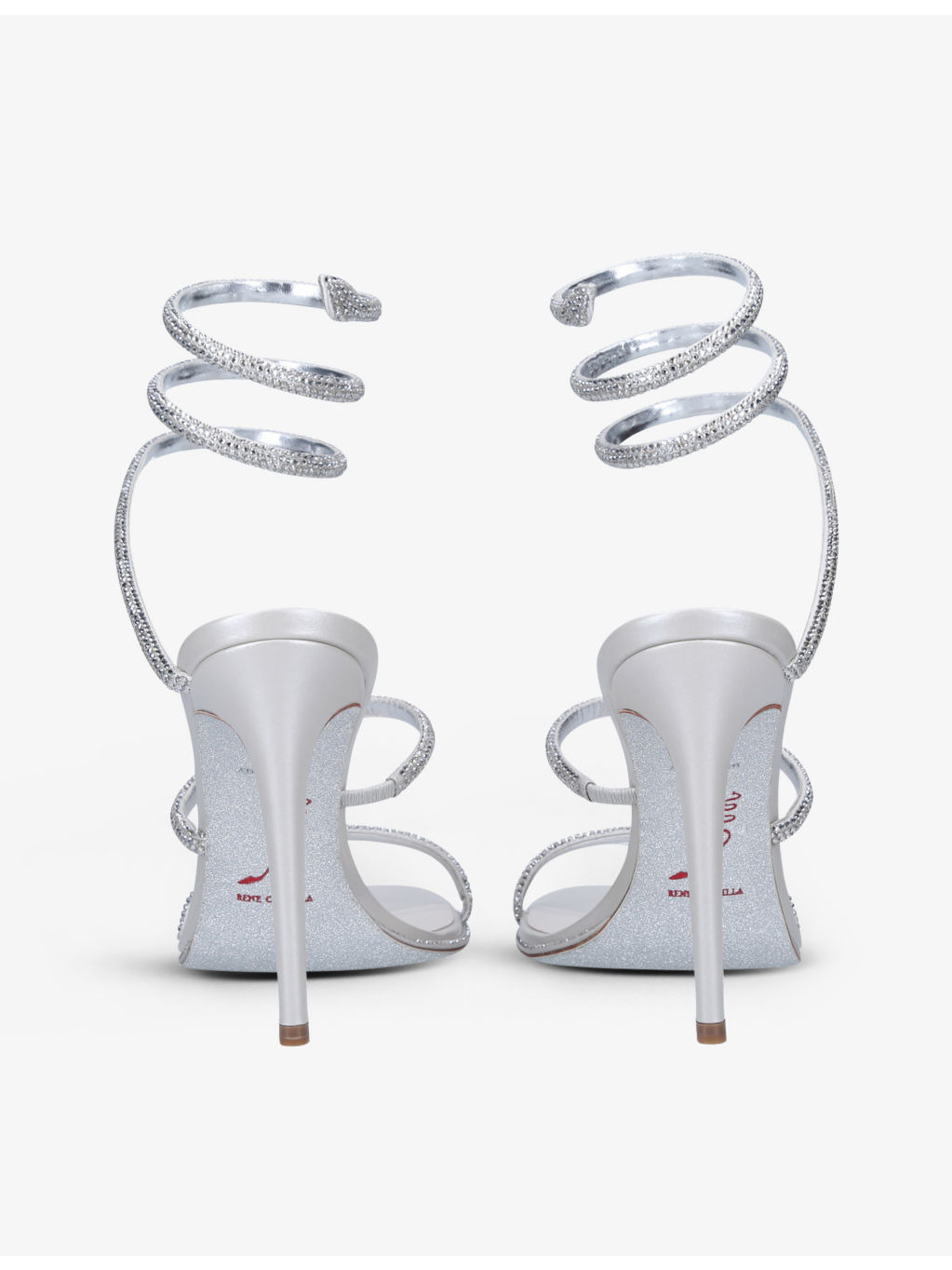 Cleo crystal-embellished leather heeled sandals - 3