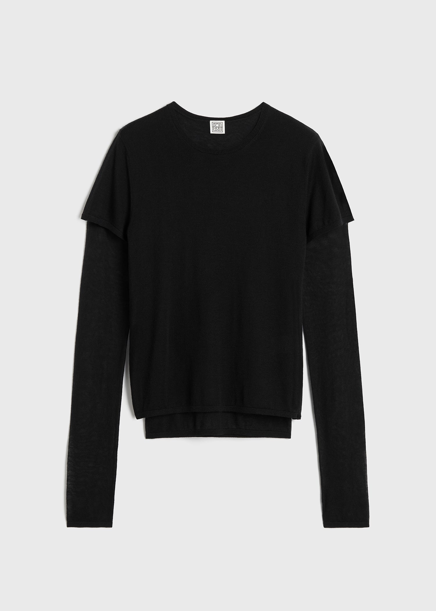 Layered knit tee black - 1