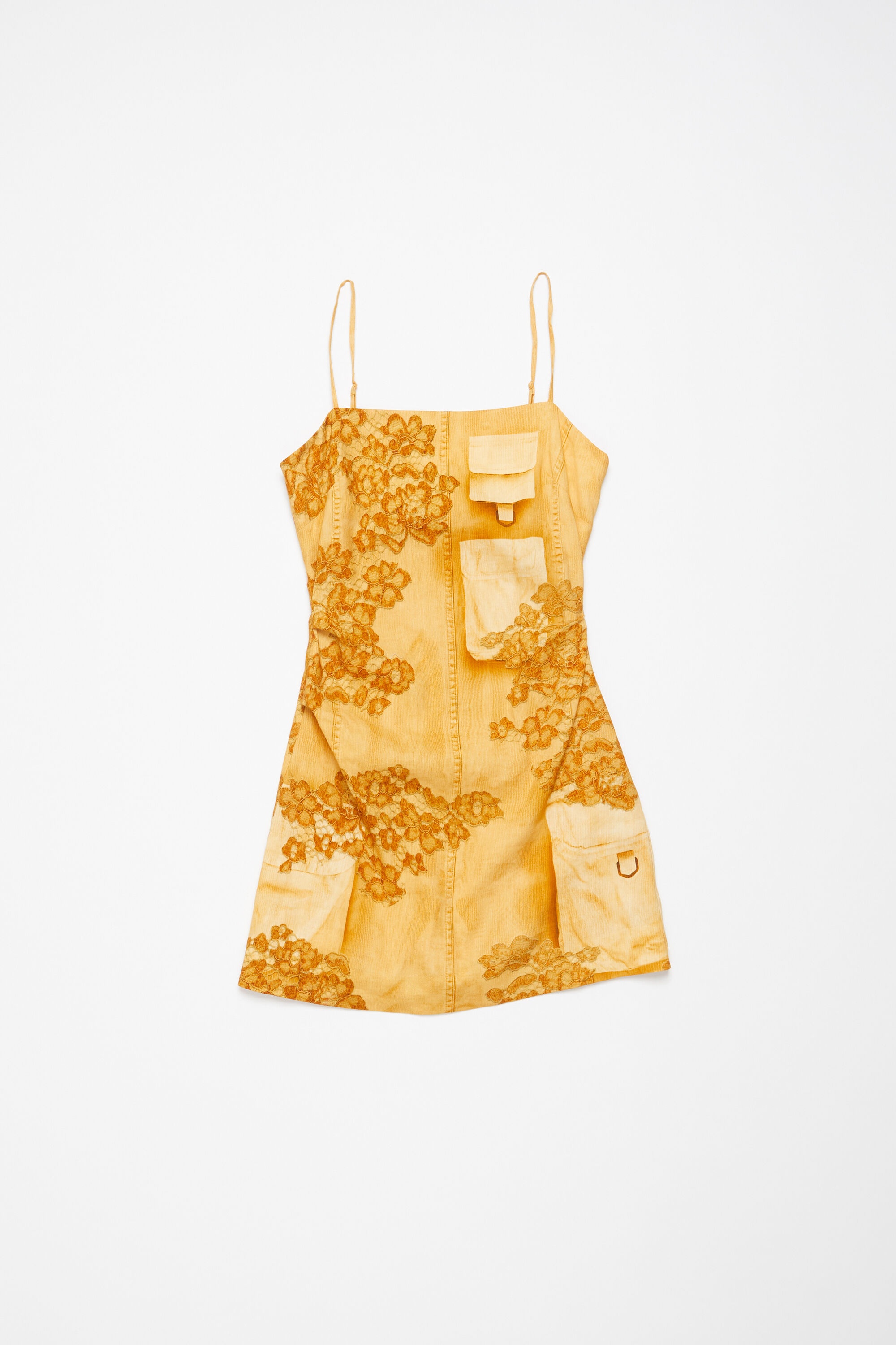 Strap dress trompe l'oeil print - Faded orange - 7