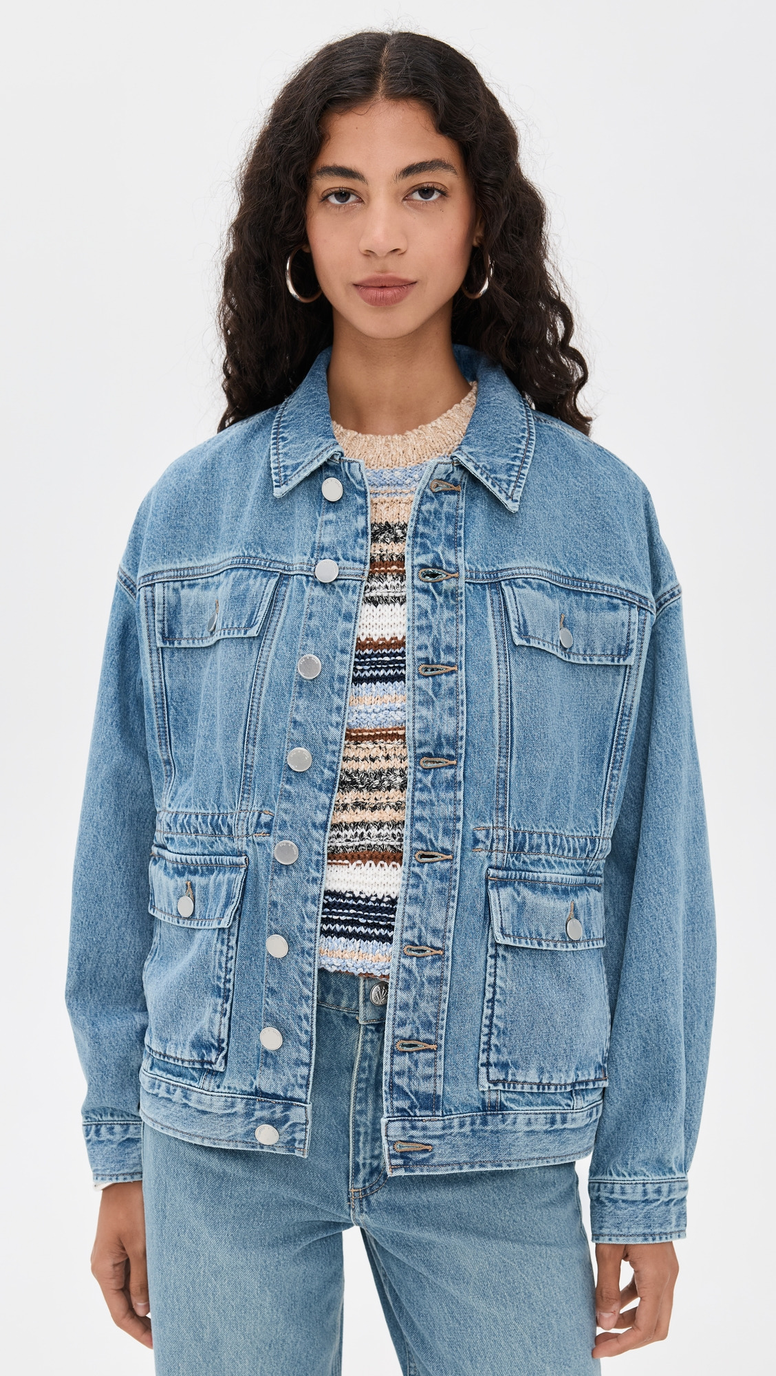 Amy Cinched Denim Trucker Jacket - 6