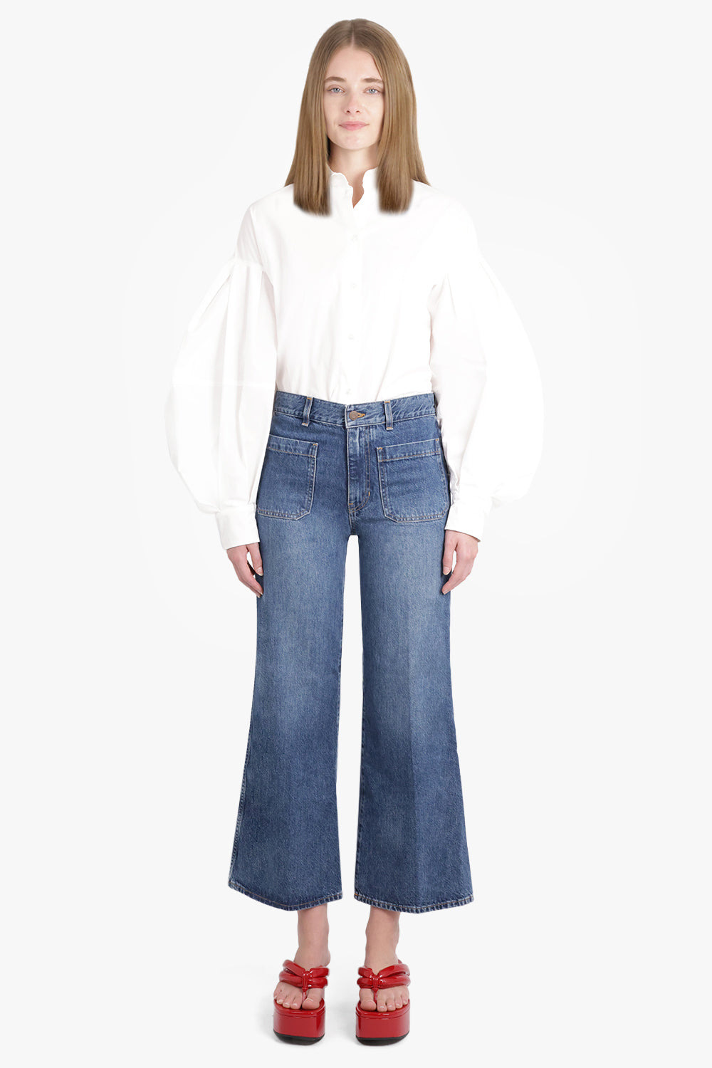 L/S SHIRT WITH BALLOON SLEEVES | WHITE - 3