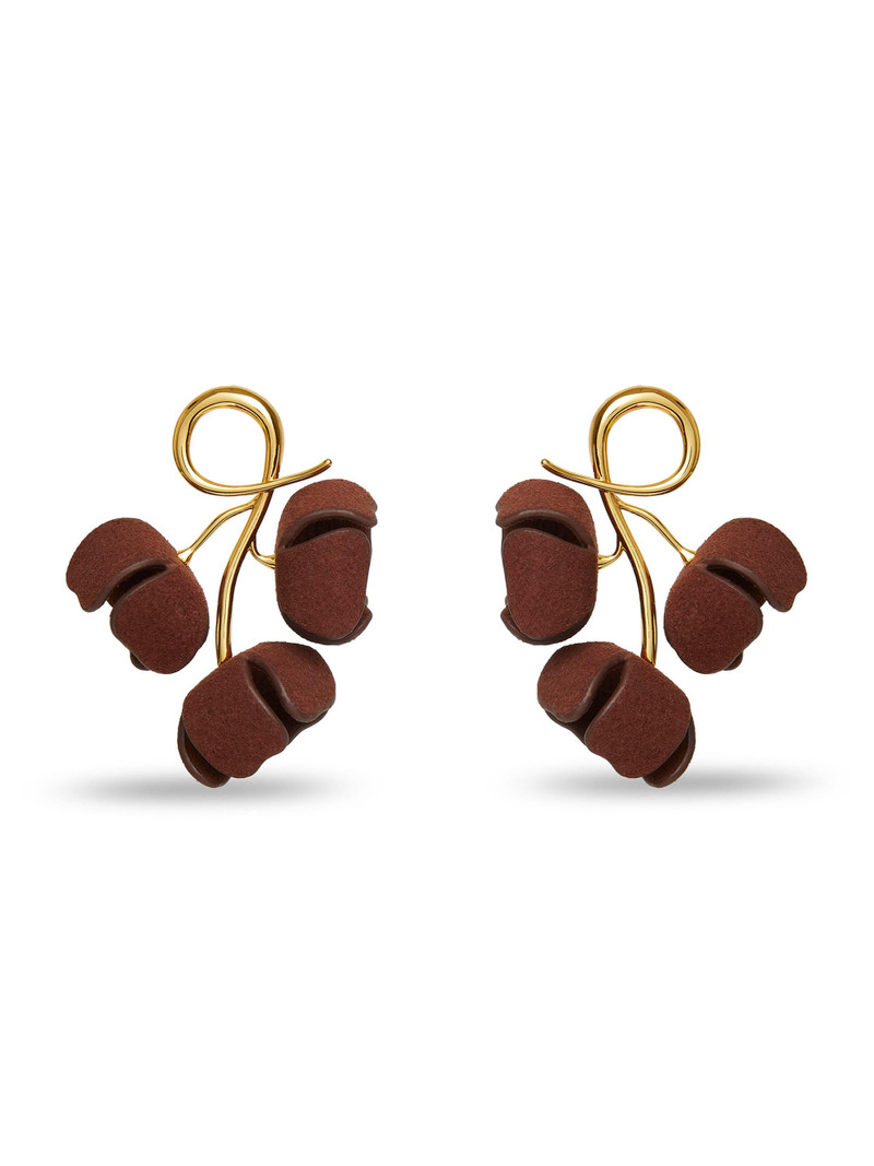 Women's 14K-Gold-Plated & Faux Suede Bellflower Drop Earrings - Hickory 1