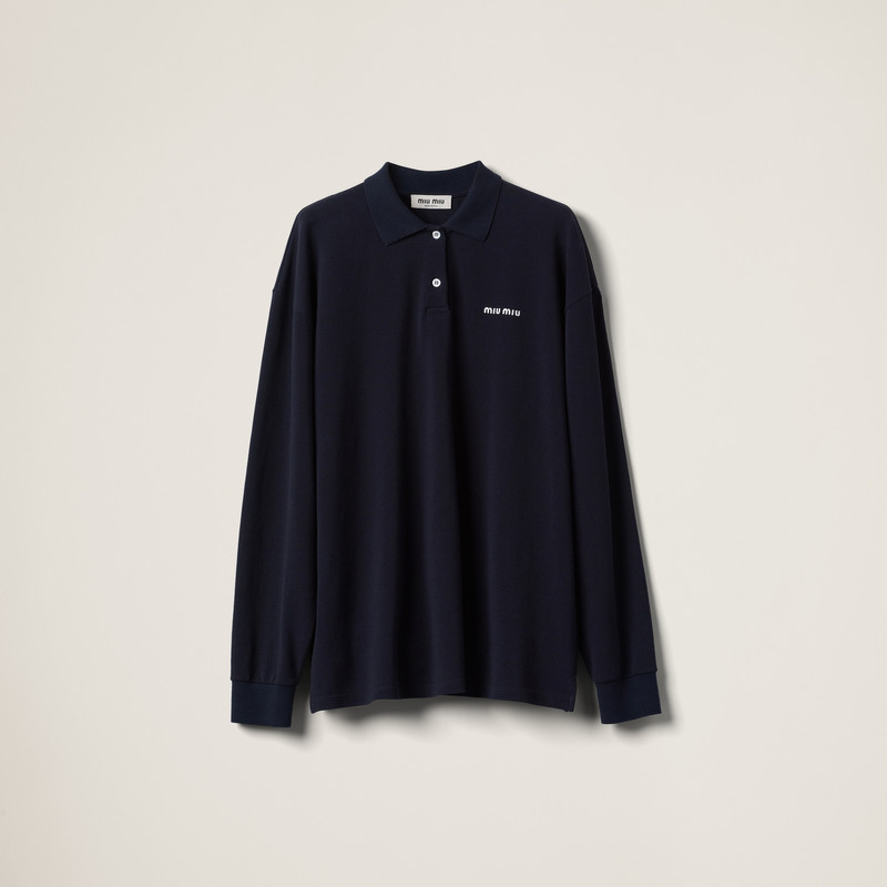 Cotton piqué polo shirt 1