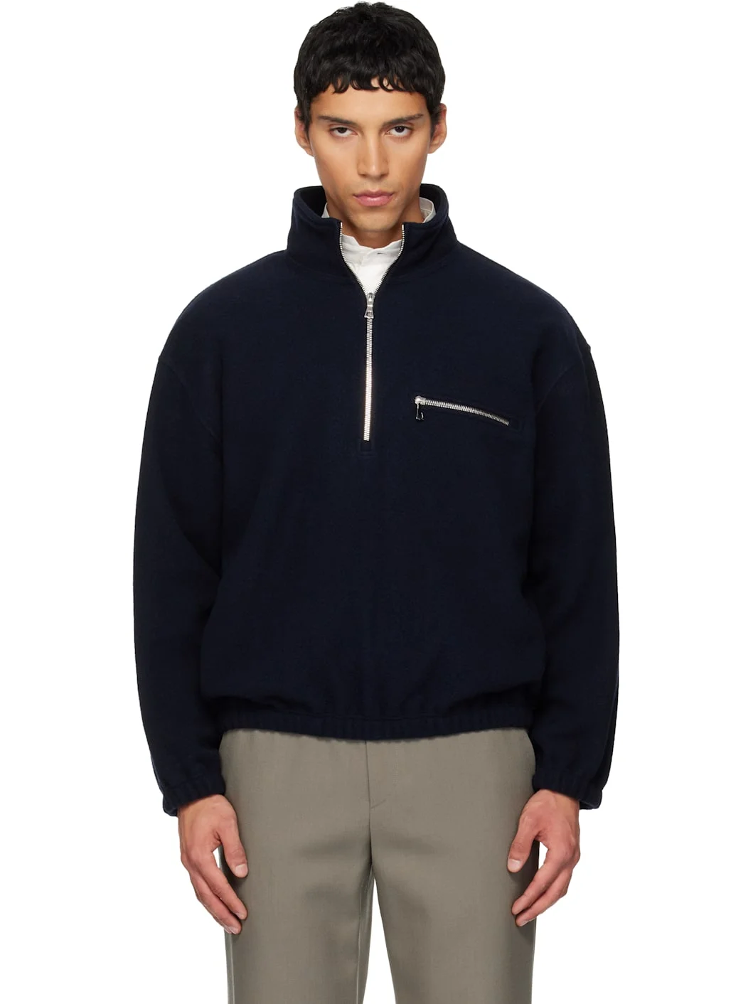 SSENSE Exclusive Navy Fleece Jacket - 1