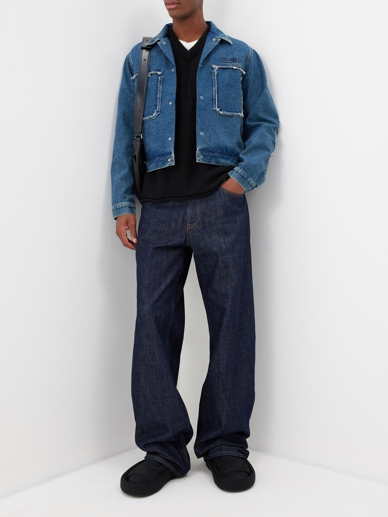 MM6 Maison Margiela Logo-patch wide straight-leg jeans outlook