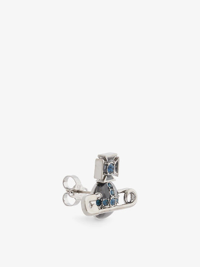 Vivienne Westwood Kitty crystal-embellished brass stud earrings outlook