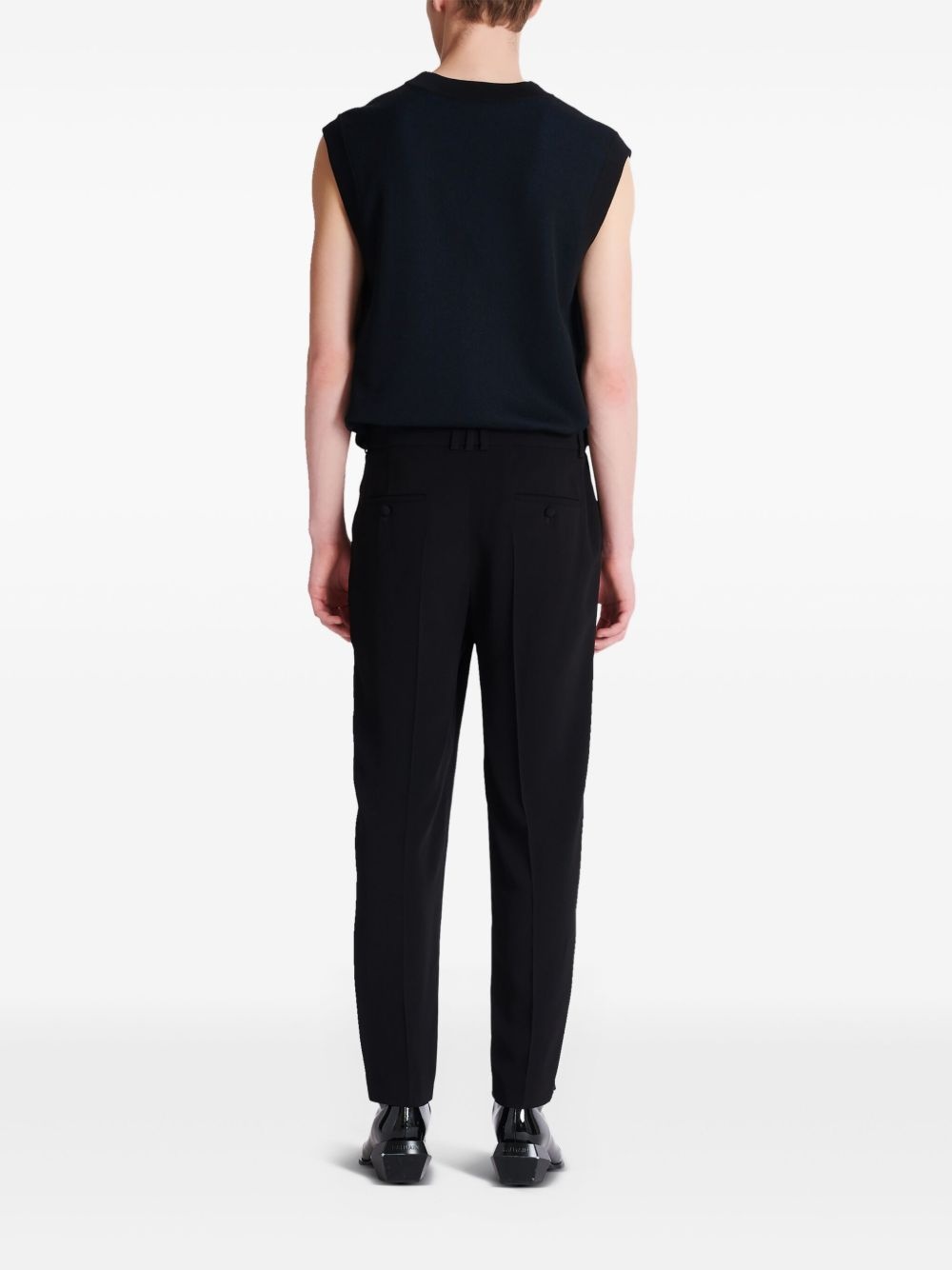 cotton straight-leg trousers - 4
