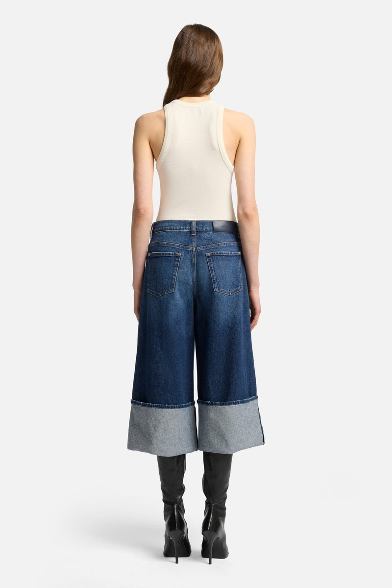 MANKIND Cuffed Denim Culotte in Radar 5