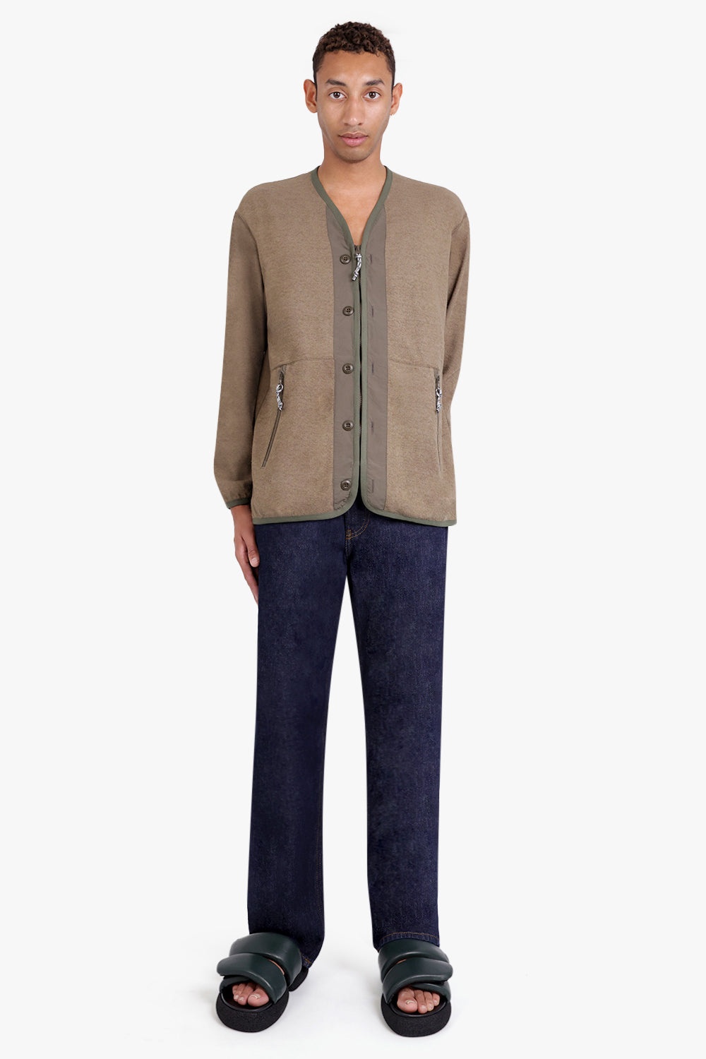 BUTTON CARDIGAN | KHAKI - 2