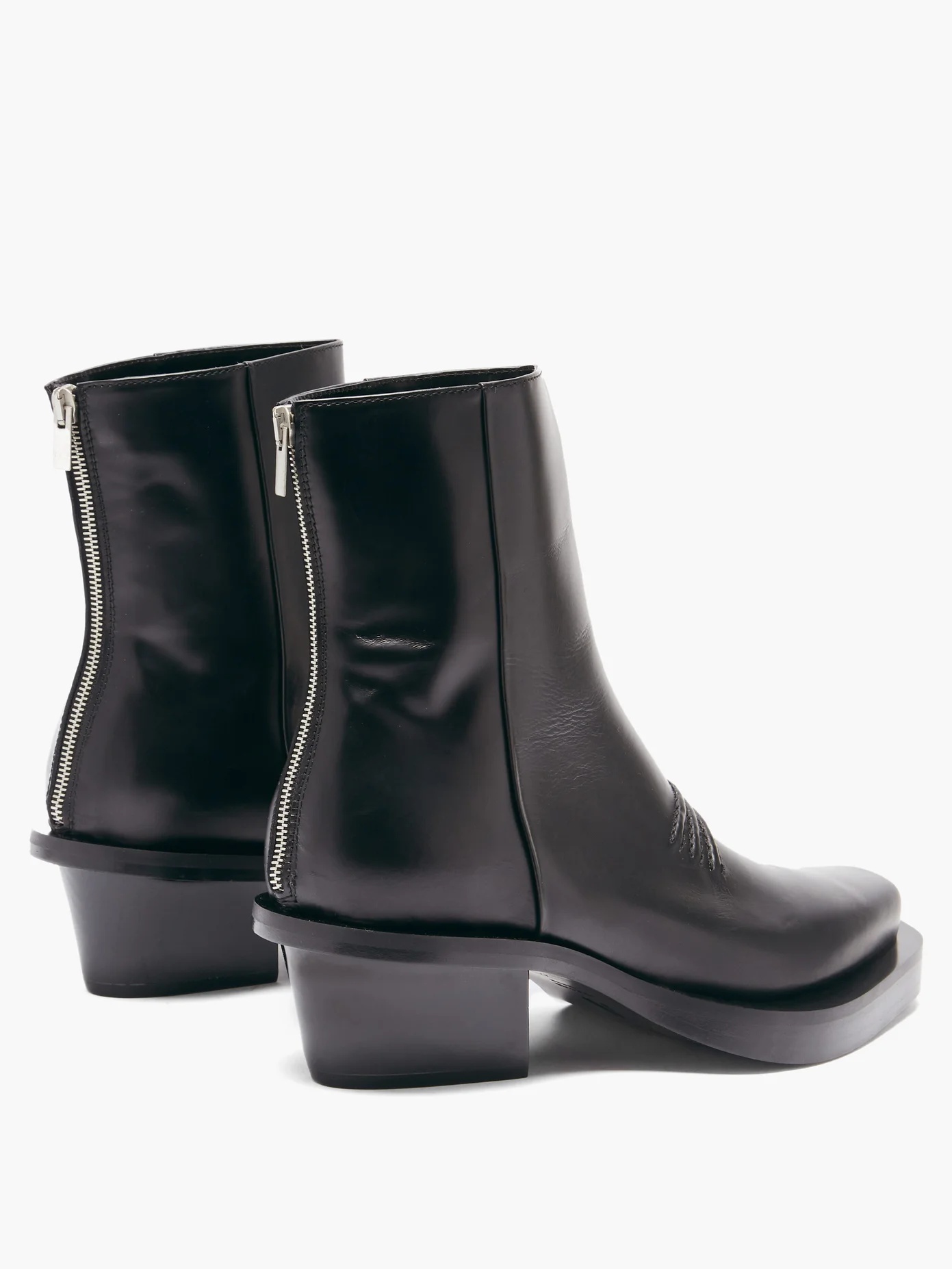 Leone square-toe leather Chelsea boots - 4