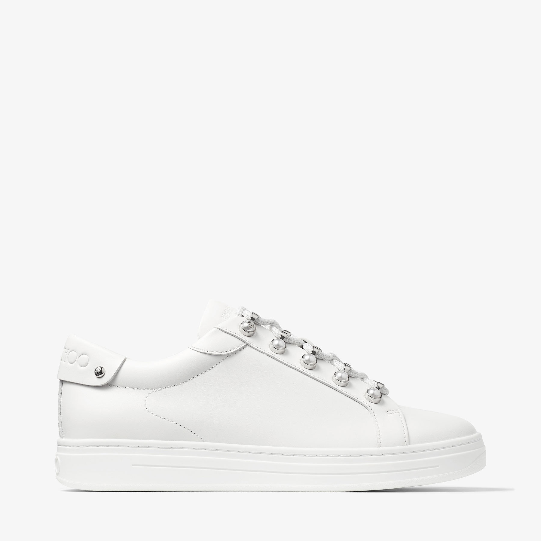 Antibes/F
White Low-Top Trainers with Pearls - 1