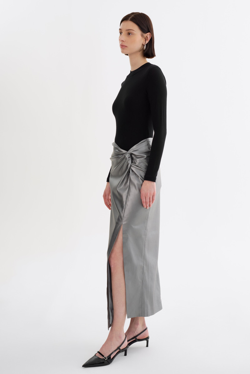 EILEEN | Faux Leather Maxi Skirt 4