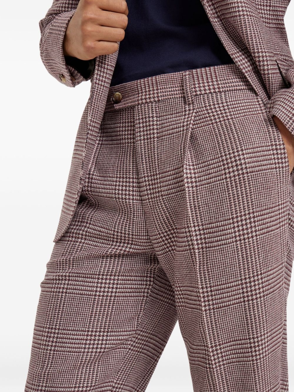 pleated cotton-cashmere blend trousers - 5