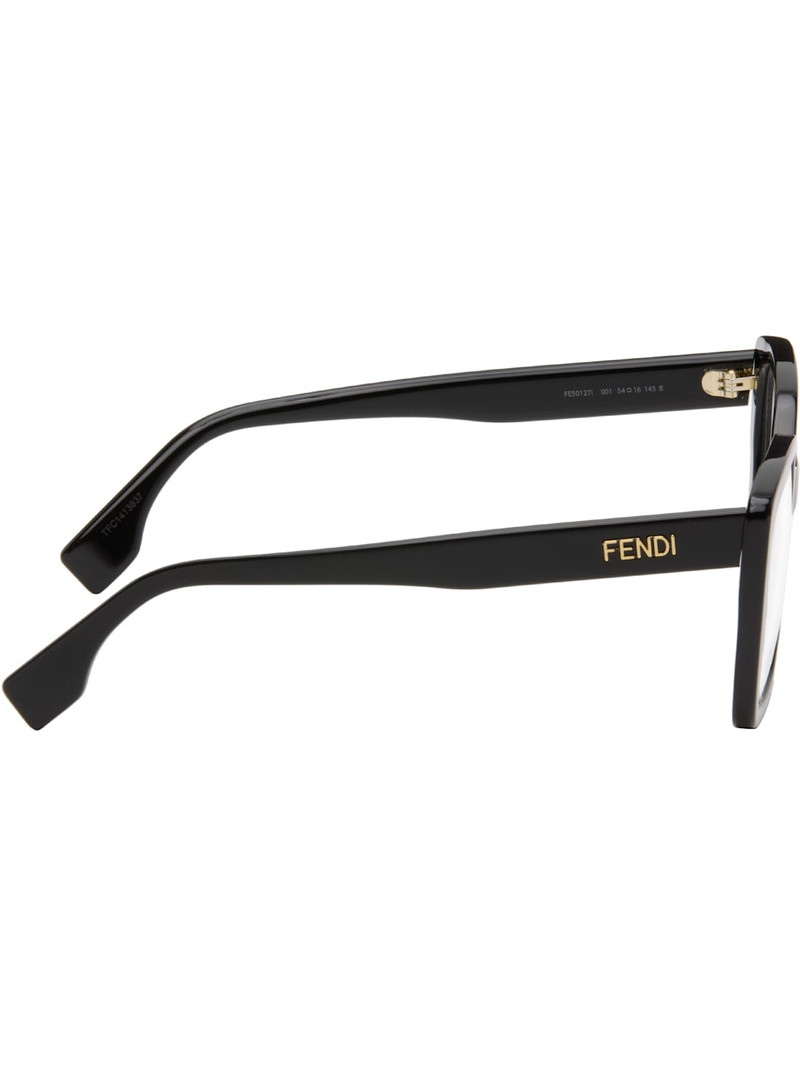 FENDI Black Lettering Rectangle Glasses outlook