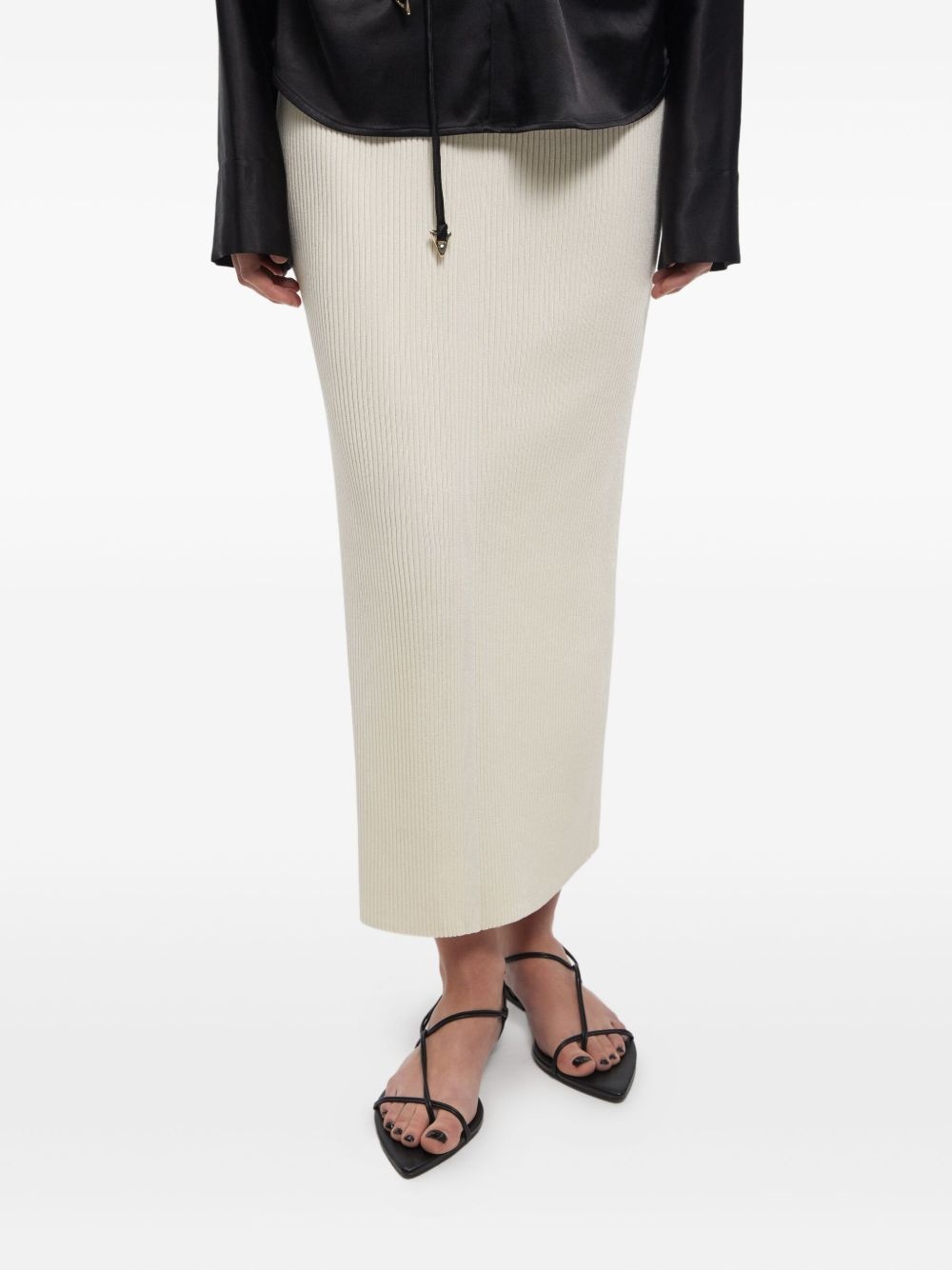 ribbed straight skirt - 4