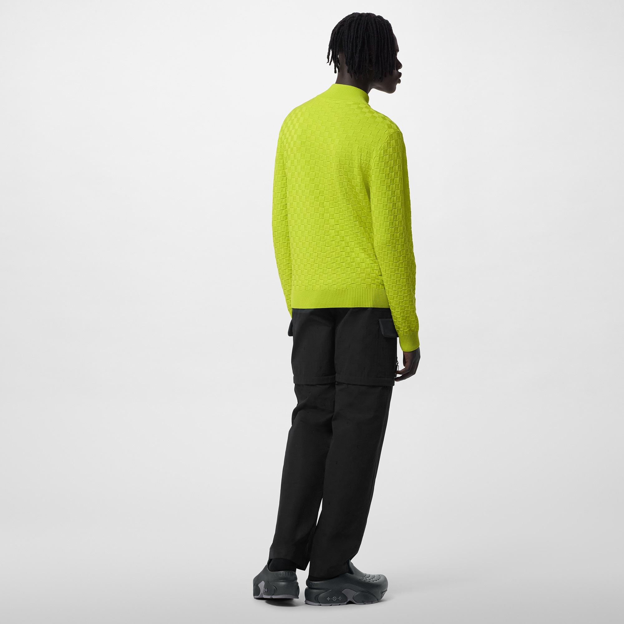 Damier Wool Zip-Through Cardigan - 3