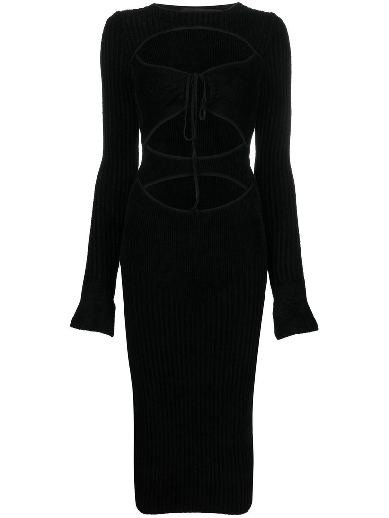 cut-out ribbed midi dress 1