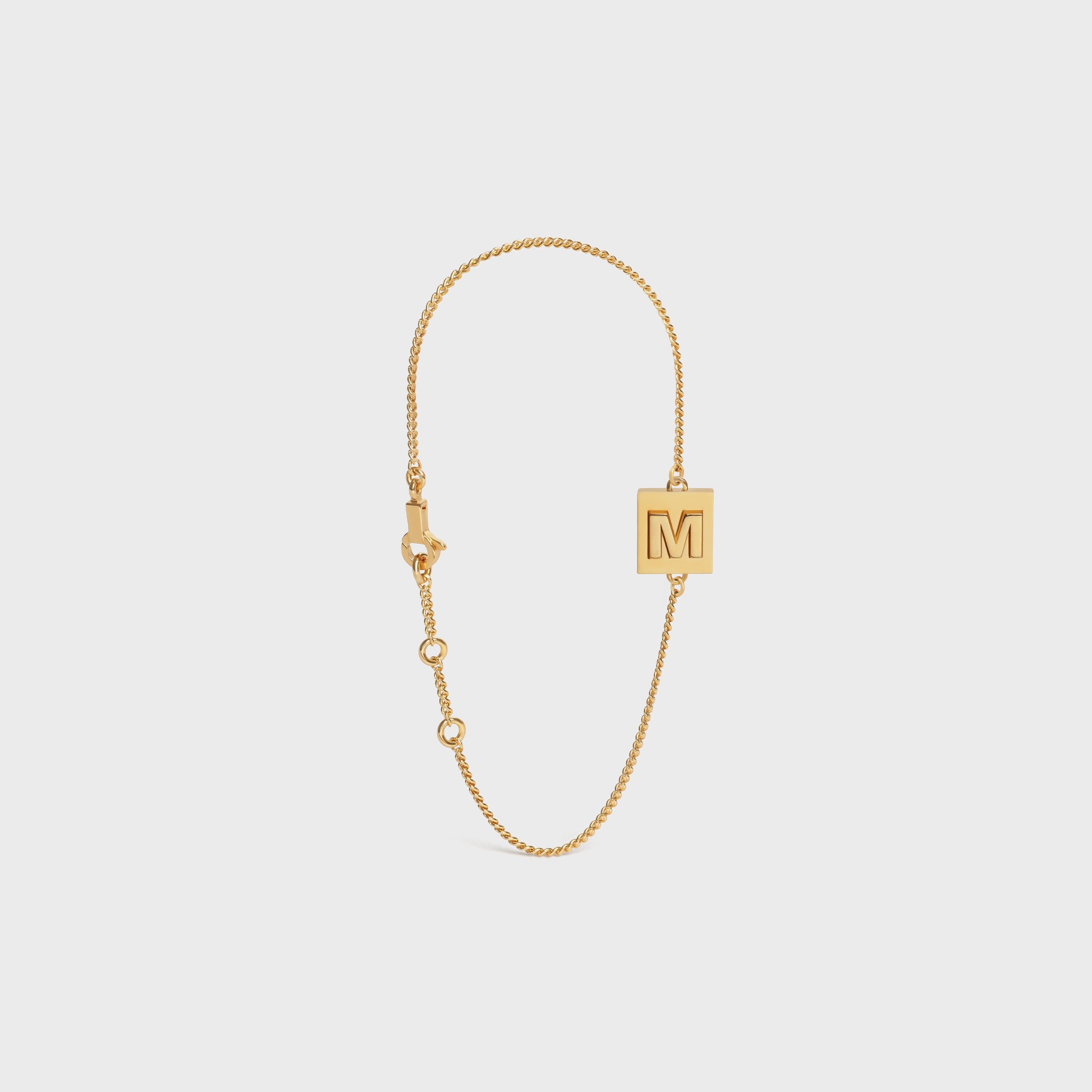 Alphabet M Bracelet in Brass with Gold Finish - 2