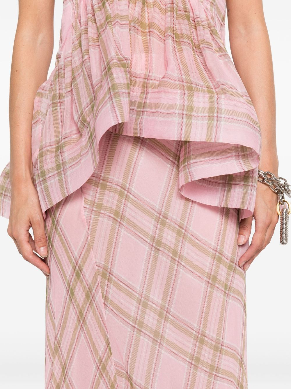 tartan-print maxi dress - 5