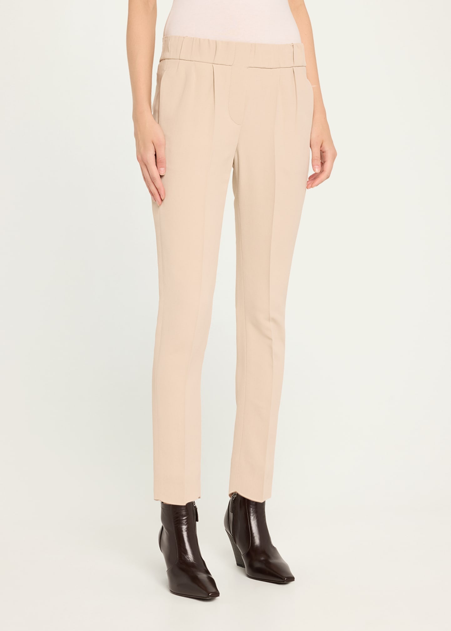 Pull-On Silk Crepe Pants - 4