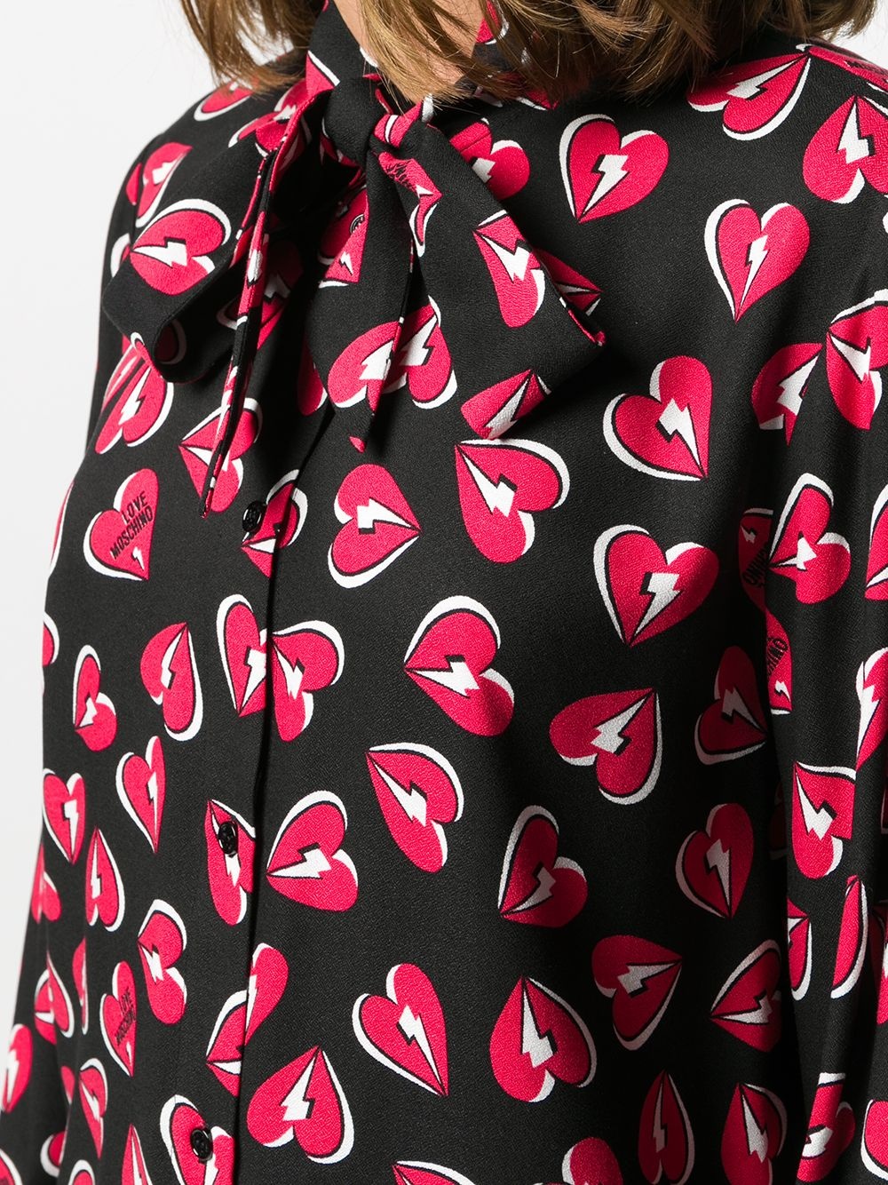 heart-print shirt - 5